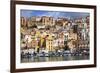 Italy, Sicily, Sciacca. the Port with the Houses in the Historic Centre.-Ken Scicluna-Framed Photographic Print