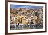 Italy, Sicily, Sciacca. the Port with the Houses in the Historic Centre.-Ken Scicluna-Framed Photographic Print