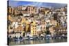 Italy, Sicily, Sciacca. the Port with the Houses in the Historic Centre.-Ken Scicluna-Stretched Canvas