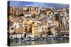 Italy, Sicily, Sciacca. the Port with the Houses in the Historic Centre.-Ken Scicluna-Stretched Canvas