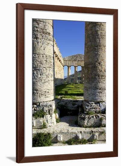 Italy, Sicily, Segesta. Greek temple columns.-Michele Molinari-Framed Premium Photographic Print