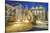 Italy, Sicily, Syracuse. Twilight Piazza Archimede-Rob Tilley-Stretched Canvas