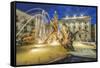 Italy, Sicily, Syracuse. Twilight Piazza Archimede-Rob Tilley-Framed Stretched Canvas
