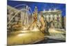 Italy, Sicily, Syracuse. Twilight Piazza Archimede-Rob Tilley-Mounted Premium Photographic Print