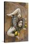 Italy, Sicily, Taormina, ceramic woman with lemons on wall.-Merrill Images-Stretched Canvas