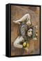 Italy, Sicily, Taormina, ceramic woman with lemons on wall.-Merrill Images-Framed Stretched Canvas