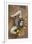 Italy, Sicily, Taormina, ceramic woman with lemons on wall.-Merrill Images-Framed Photographic Print