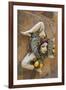 Italy, Sicily, Taormina, ceramic woman with lemons on wall.-Merrill Images-Framed Photographic Print