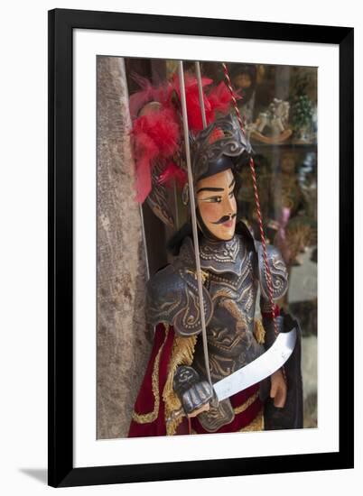 Italy, Sicily, Taormina, knight marionette puppet.-Merrill Images-Framed Photographic Print