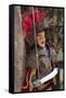 Italy, Sicily, Taormina, knight marionette puppet.-Merrill Images-Framed Stretched Canvas