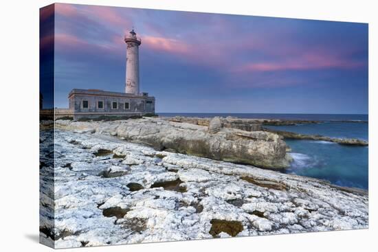 Italy, Sicily, the Santa Croce Lighthouse in Augusta, Taken at Sunset-Alfonso Morabito-Stretched Canvas