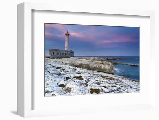 Italy, Sicily, the Santa Croce Lighthouse in Augusta, Taken at Sunset-Alfonso Morabito-Framed Photographic Print