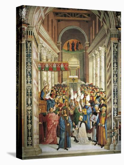 Italy, Siena, Cathedral, Piccolomini Library, Coronation of Pope Pius II-null-Stretched Canvas