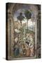 Italy, Siena, Cathedral, Piccolomini Library, Enea Silvio Piccolomini, Bishop of Siena-Bernardino Pinturicchio-Stretched Canvas