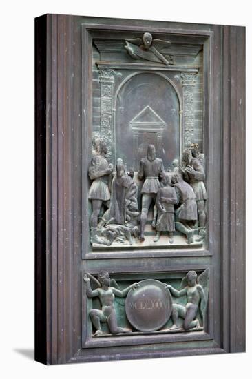 Italy, Siena, Siena Cathedral, Bronze Door Relief-Samuel Magal-Stretched Canvas