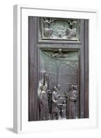 Italy, Siena, Siena Cathedral, Bronze Door Relief-Samuel Magal-Framed Photographic Print