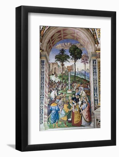 Italy, Siena, Siena Cathedral, Enea Silvio Piccolomini and Emperor Frederick III-Samuel Magal-Framed Photographic Print