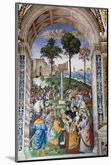 Italy, Siena, Siena Cathedral, Enea Silvio Piccolomini and Emperor Frederick III-Samuel Magal-Mounted Photographic Print