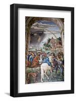 Italy, Siena, Siena Cathedral, Fresco, Aeneas Silvio Piccolomini leaves for the Council of Basel.-Samuel Magal-Framed Photographic Print