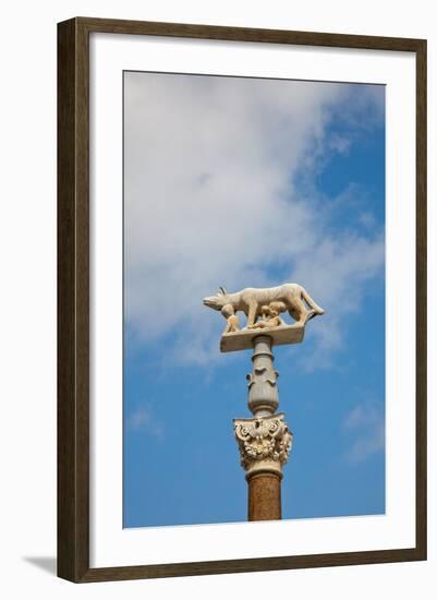 Italy, Siena, Siena Cathedral, Statue of Romulus and Remus-Samuel Magal-Framed Photographic Print