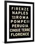 Italy Sign-null-Framed Art Print