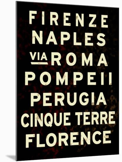 Italy Sign-null-Mounted Art Print