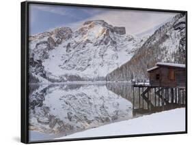 Italy, South Tirol, Alto Adige, Lake Pagser Wildsee, Fanes-Sennes-Prags Naturpark-Rainer Mirau-Framed Photographic Print