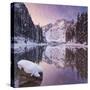 Italy, South Tirol, Alto Adige, Lake Pragser Wildsee, Fanes-Sennes-Prags Naturpark, Seekofel-Rainer Mirau-Stretched Canvas