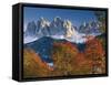 Italy, South Tirol, the Dolomites, Autumn Scenery, Geislerspitzen-Thonig-Framed Stretched Canvas