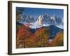 Italy, South Tirol, Villnš§tal, the Dolomites, Geislerspitzen, Trees, Autumn-Thonig-Framed Photographic Print