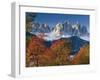 Italy, South Tirol, Villnš§tal, the Dolomites, Geislerspitzen, Trees, Autumn-Thonig-Framed Photographic Print