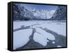 Italy, South Tyrol, Alto Adige, Lake DŸrrsee, Monte Cristallo, Snow-Rainer Mirau-Framed Stretched Canvas