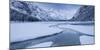 Italy, South Tyrol, Alto Adige, Lake DŸrrsee, Monte Cristallo, Snow-Rainer Mirau-Mounted Photographic Print