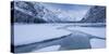 Italy, South Tyrol, Alto Adige, Lake DŸrrsee, Monte Cristallo, Snow-Rainer Mirau-Stretched Canvas
