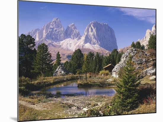 Italy, South Tyrol, Dolomites, Langkofel, Sella, Pordoijoch-Thonig-Mounted Photographic Print