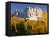 Italy, South Tyrol, Dolomites, 'Rosengarten', 'Vajolet-T?Me', Autumn-Thonig-Framed Stretched Canvas