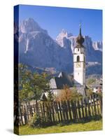 Italy, South Tyrol, Gr?Nertal, Dolomites, Kolfuschg, Church, Autumn-Thonig-Stretched Canvas