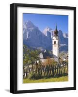 Italy, South Tyrol, Gr?Nertal, Dolomites, Kolfuschg, Church, Autumn-Thonig-Framed Photographic Print