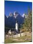 Italy, South Tyrol, Gr?Nertal, Dolomites, Kolfuschg, Sella, Church, Autumn-Thonig-Mounted Photographic Print