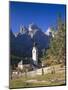 Italy, South Tyrol, Gr?Nertal, Dolomites, Kolfuschg, Sella, Church, Autumn-Thonig-Mounted Photographic Print