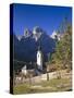 Italy, South Tyrol, Gr?Nertal, Dolomites, Kolfuschg, Sella, Church, Autumn-Thonig-Stretched Canvas