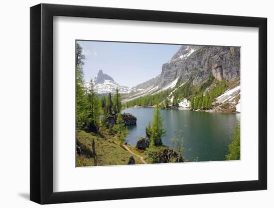 Italy, South Tyrol, the Dolomites, Cortina D'Ampezzo, Lago Federa, Beco De Mezodi-Alfons Rumberger-Framed Photographic Print