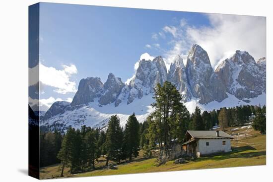 Italy, South Tyrol, the Dolomites, Geislerspitzen, Geisler Group-Alfons Rumberger-Stretched Canvas