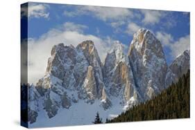 Italy, South Tyrol, the Dolomites, Geislerspitzen, Geisler Gruoup-Alfons Rumberger-Stretched Canvas