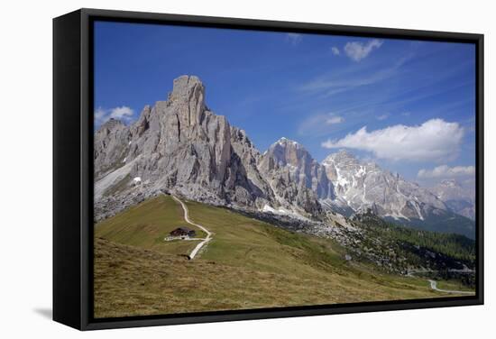 Italy, South Tyrol, the Dolomites, Passo Giau, Ra Gusela, Tofana-Alfons Rumberger-Framed Stretched Canvas