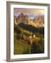 Italy, South Tyrol, Villn?Tal, St. Magdalena, Church, Mountains, 'Geislerspitzen', Autumn-Thonig-Framed Photographic Print