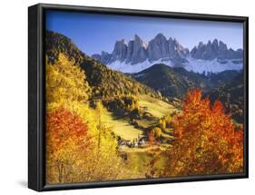 Italy, South Tyrol, Villn?Tal, St. Magdalena, Mountains, 'Geislerspitzen', Autumn-Thonig-Framed Photographic Print