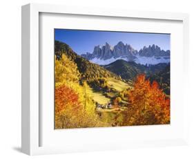 Italy, South Tyrol, Villn?Tal, St. Magdalena, Mountains, 'Geislerspitzen', Autumn-Thonig-Framed Photographic Print