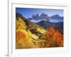 Italy, South Tyrol, Villn?Tal, St. Magdalena, Mountains, 'Geislerspitzen', Autumn-Thonig-Framed Photographic Print