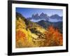 Italy, South Tyrol, Villn?Tal, St. Magdalena, Mountains, 'Geislerspitzen', Autumn-Thonig-Framed Photographic Print